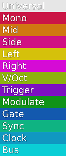 VCV Cable Colors