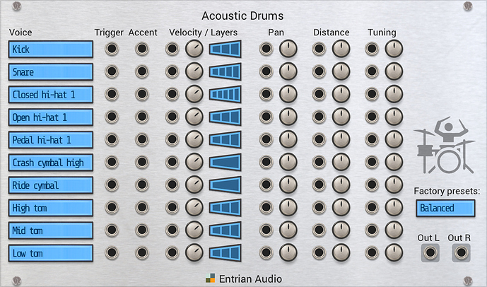 Announcing Entrian Acoustic Drums: Drum kit and sequencer (now with 100