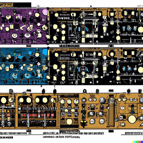 DALL·E 2022-08-13 12.01.48 - highly detailed full colour diagrams of moog synthesizers