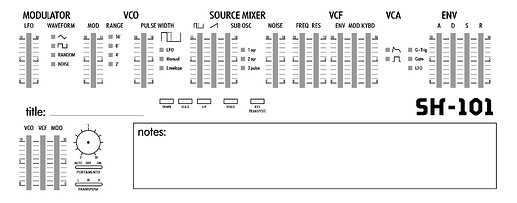 Roland SH-101 Patch Sheet2