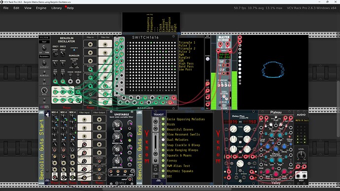 Benjolin Matrix Demo Using Benjolin Oscillator