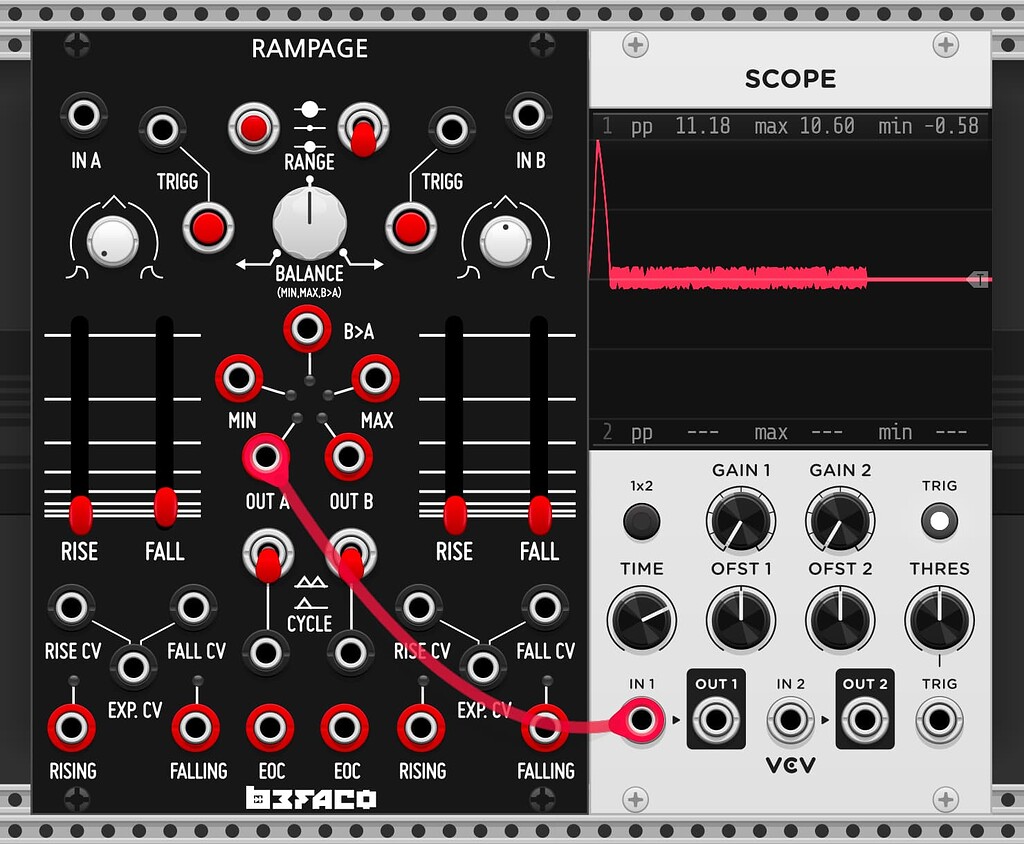 Befaco Rampage hardware vs VCV virtual module - Plugins