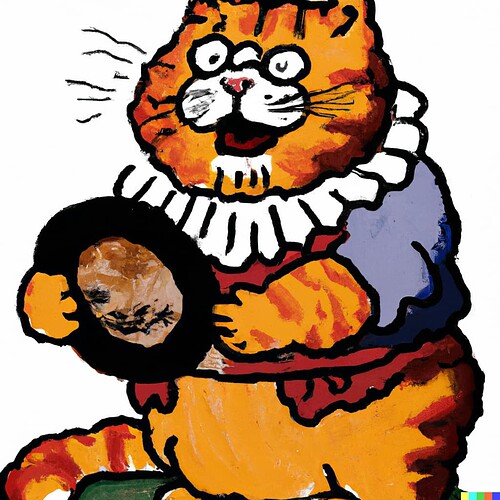 DALL·E 2022-09-21 16.00.21 - rembrandt painting of garfield cartoon
