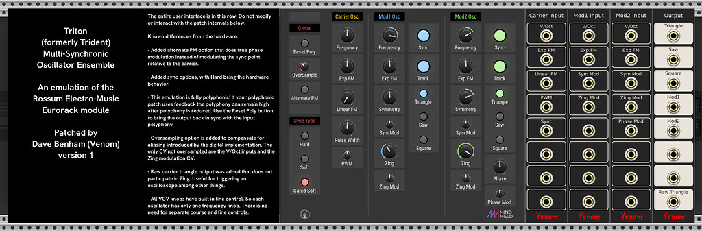 Emulation of Rossum Electro-Music Triton (formerly Trident