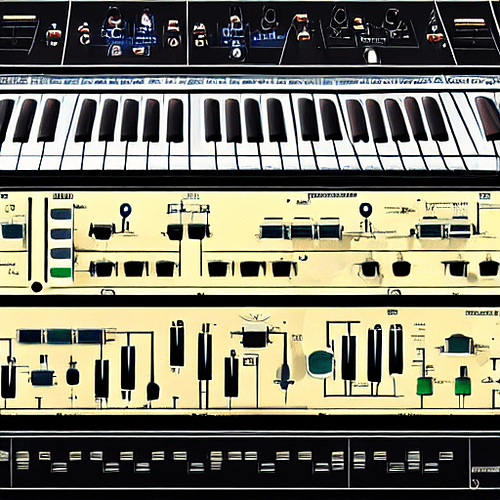 highly detailed full colour diagrams of moog synthesizers