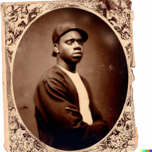 DALL·E 2022-09-14 10.47.34 - daguerrotype of famous black rapper