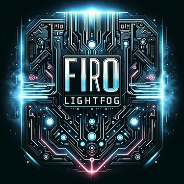 DALL·E 2023-12-18 22.50.02 - Create another version of the sci-fi, electronic digital style logo with the text 'Firo Lightfog'. This version should also have a futuristic aestheti