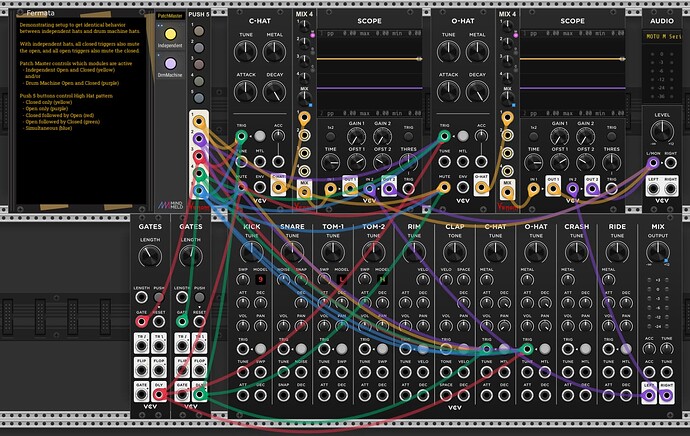 VCV Drum Machine vs Independent High Hat Modules