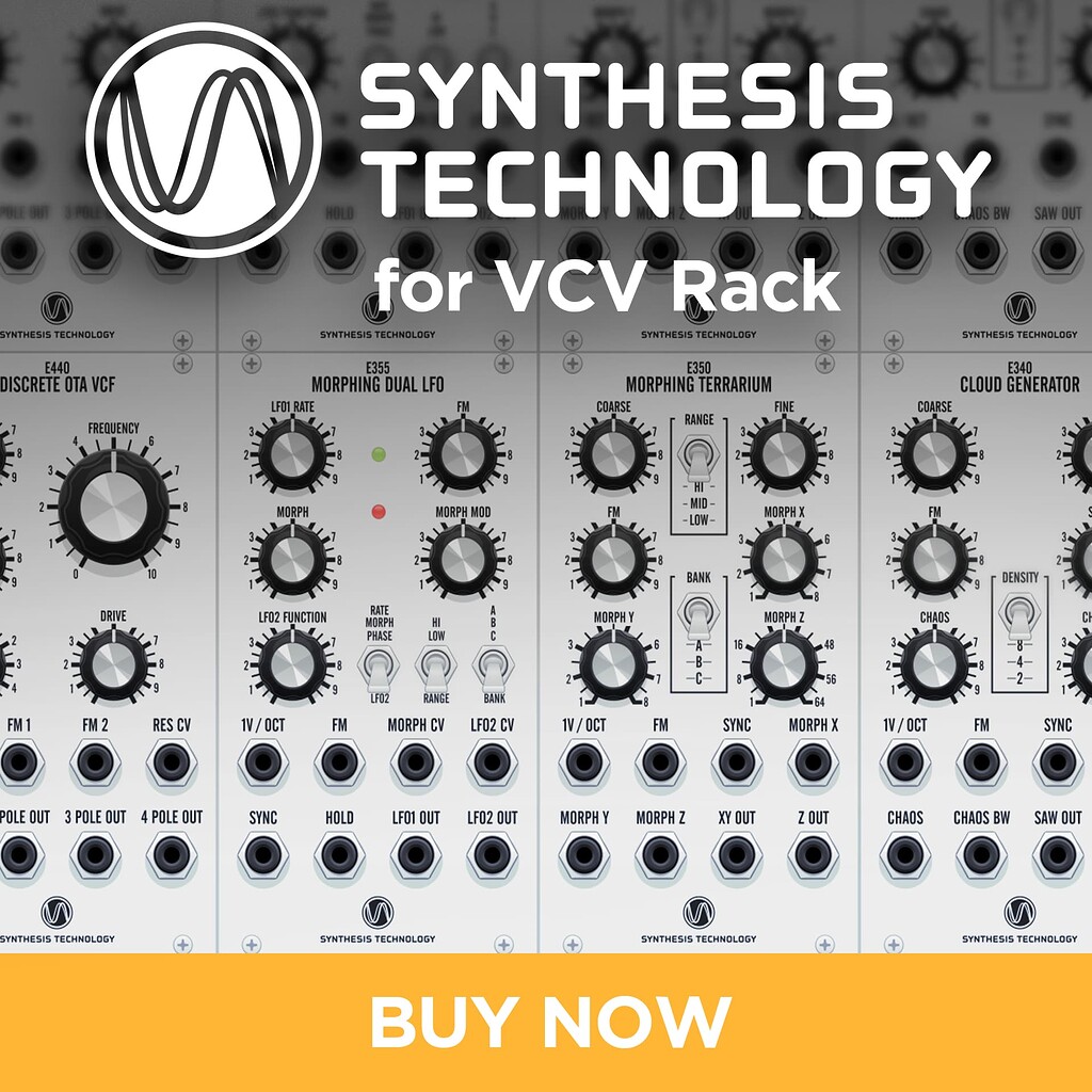 Synthesis Technology for VCV Rack - Announcements - VCV