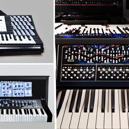 A space-age gallery of futuristic instruments, keyboards and synthesizers
