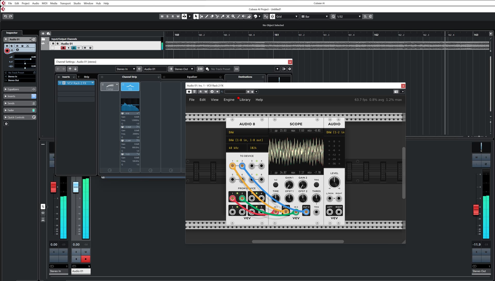 VCV RACK 2 vst instrument in Cubase 11 no audio signal in Cubase