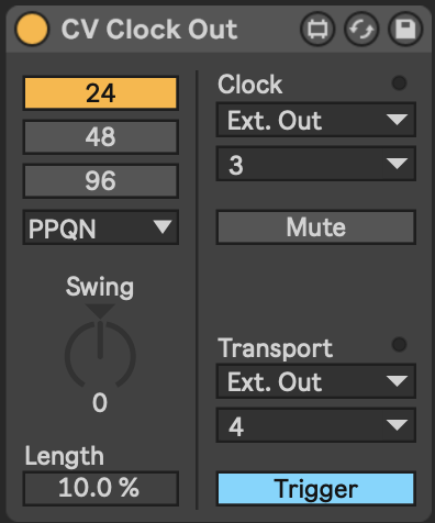 CV clock settings