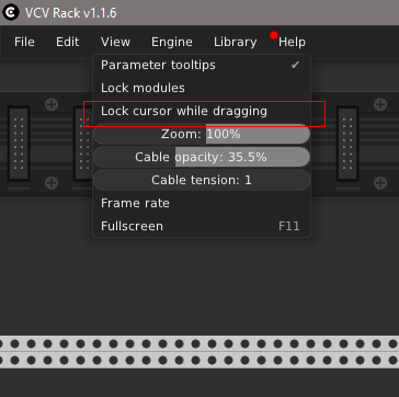 VCV1 Lock cursor while dragging